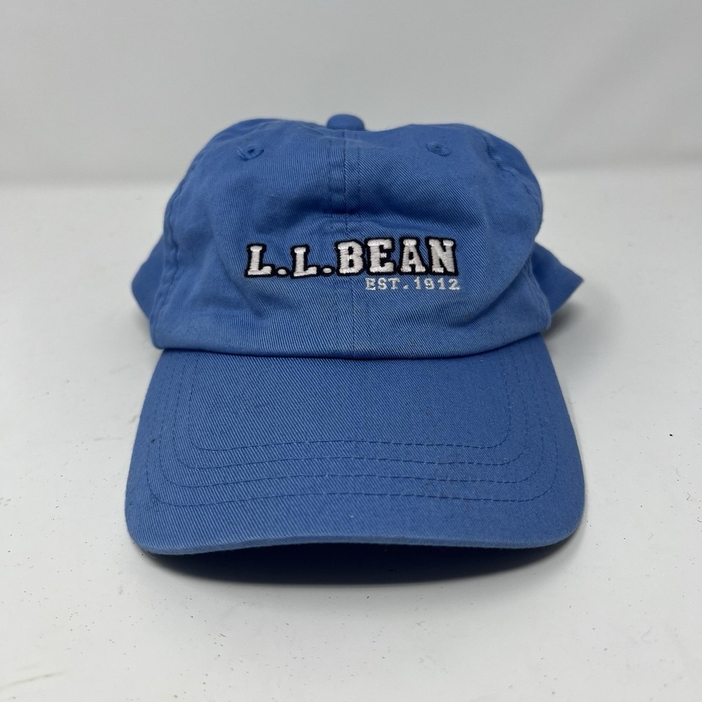 LL Bean Strapback Outdoor Hat Cap Adult Blue Canvas Hiking Camping Fishing Dad